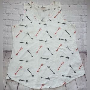 LuLaRoe 3XL  White Arrow Pattern Tank Top - White, Red, navy blue plus size